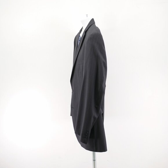 Calvin Klein Wool Gray Striped 2 Piece Suit 40L Flat Front 34 / 34 Mid Rise 2 Bu - Picture 9 of 15